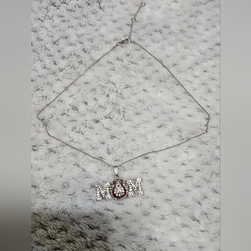 Baseball Mom Rhinestone Necklace - Picture 1 of 5